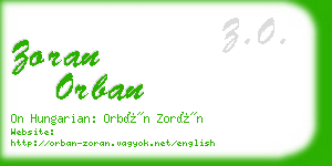 zoran orban business card